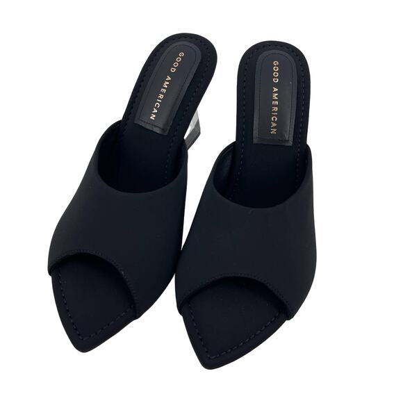 Good American Clear Wedge Sandals Size 7.5 Neoprene GA368N-X - Picture 6 of 7